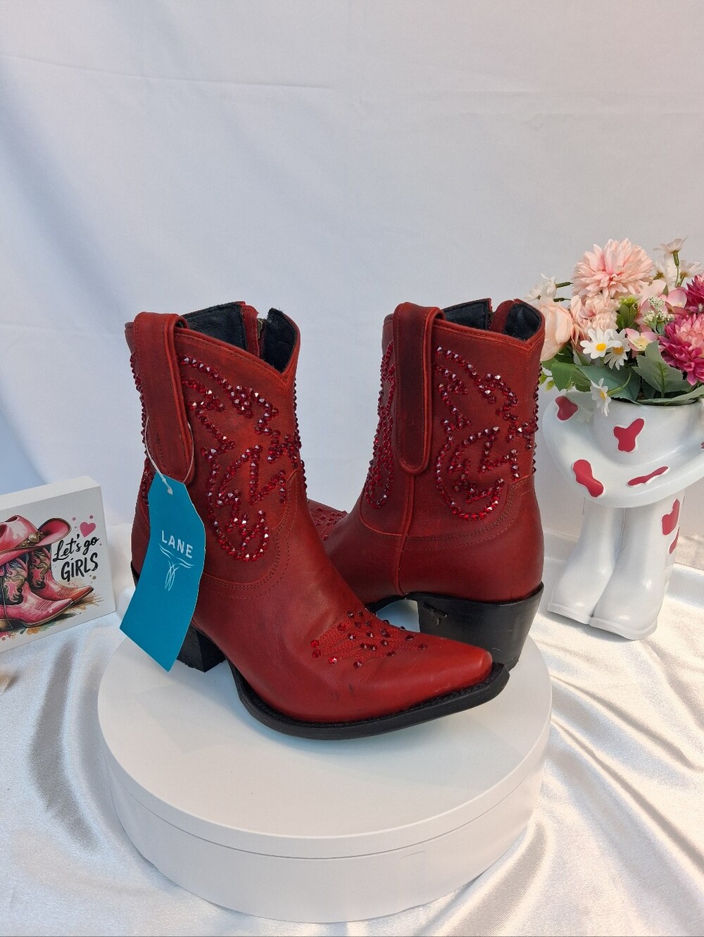 LANE Smokeshow Cowgirl Boots W/ SWAROVSKI Crystals 7.5 - Picture 11 of 11